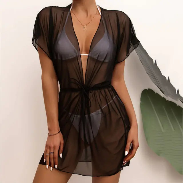 Women’s Sheer Mesh Cover-Up Shorts