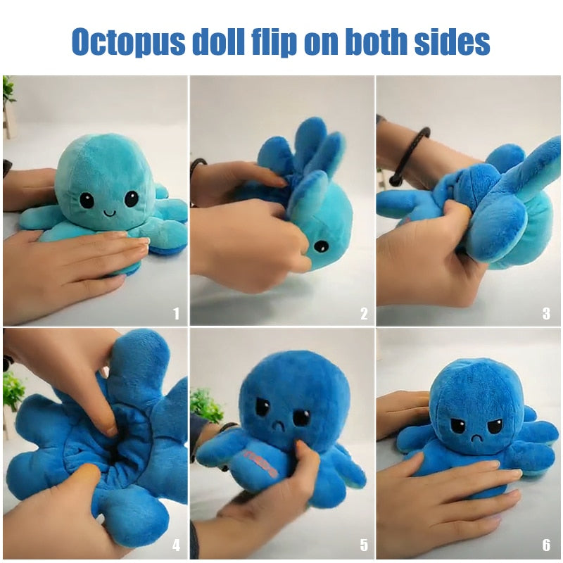 Reversible Flip Octopus Stuffed Plush Doll