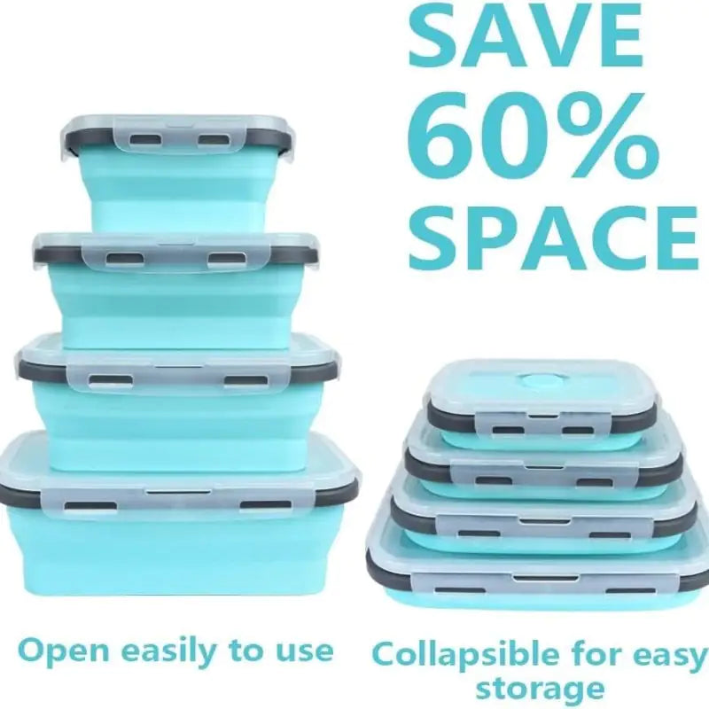 4 Pices/Set High Quality Silicone Rectangle Lunch Box