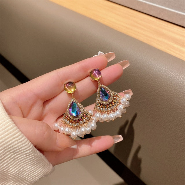 Winter Color Crystal Earrings