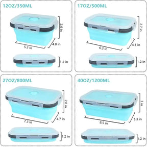 4 Pices/Set High Quality Silicone Rectangle Lunch Box