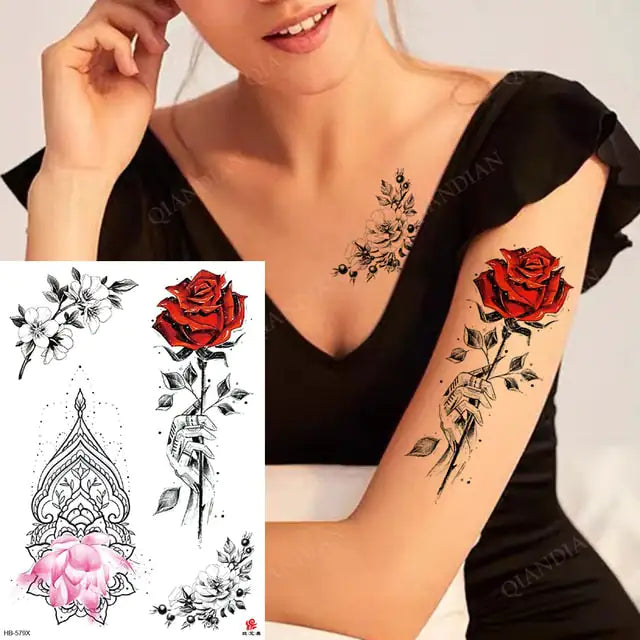 Old School Flowers Tattoos for Women