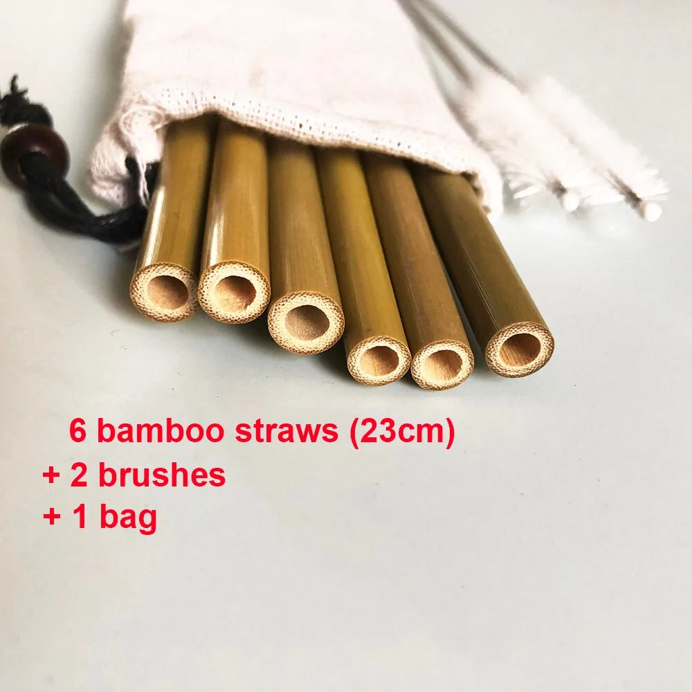 Natural organic bamboo straw