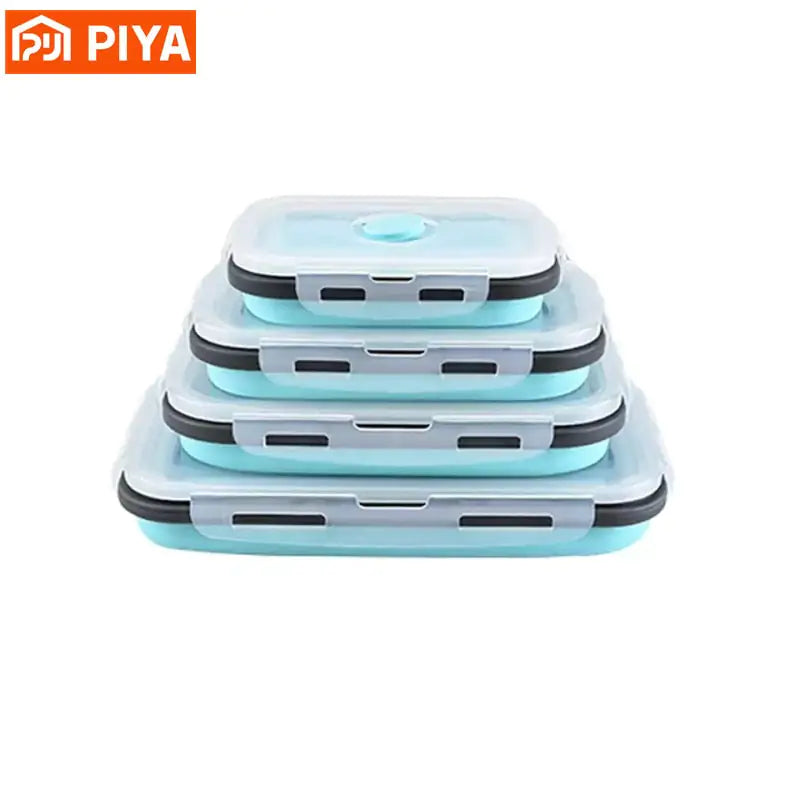 4 Pices/Set High Quality Silicone Rectangle Lunch Box