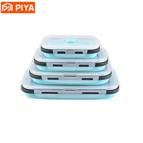 4 Pices/Set High Quality Silicone Rectangle Lunch Box