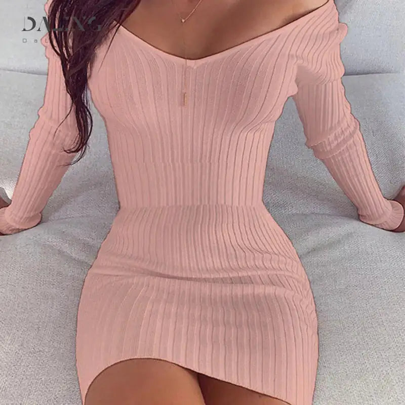 Shoulder Sweater Dresses