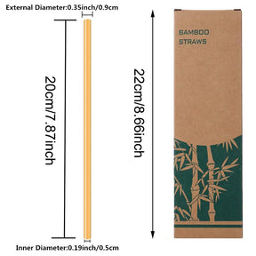 Natural organic bamboo straw