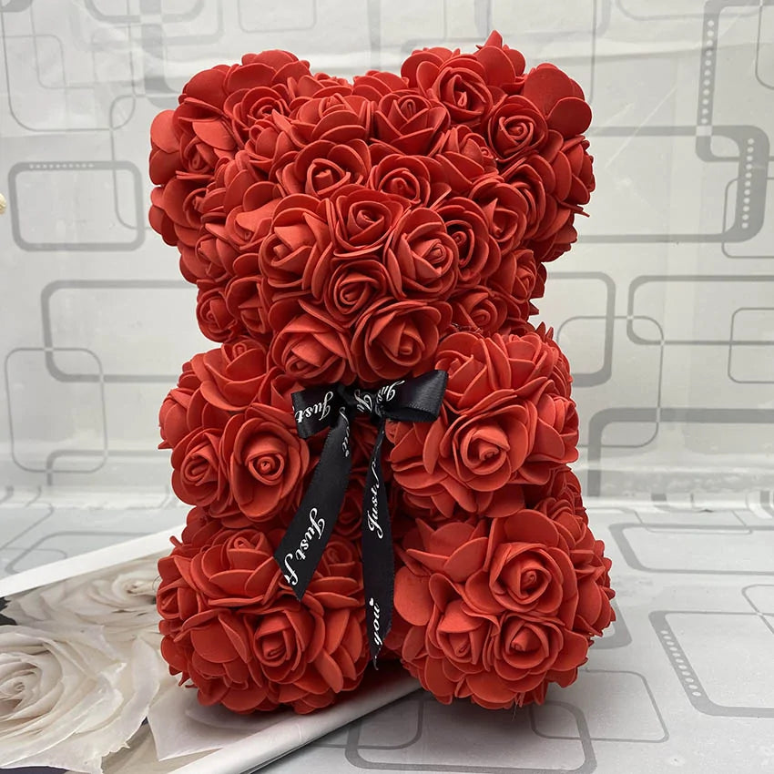 25cm Red Rose Teddy Bear: Valentine's Day Gift for Women