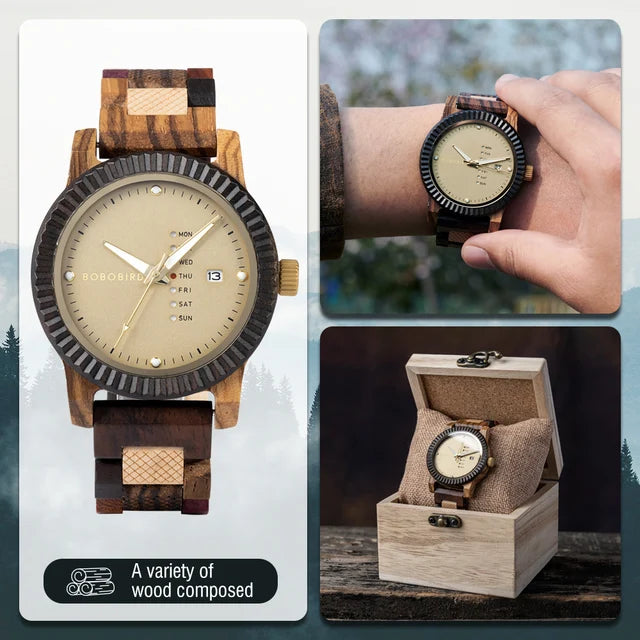 Men's Wooden Wristwatches Quartz Watch