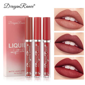 3pc/set Waterproof Matte Velvet Lip Gloss