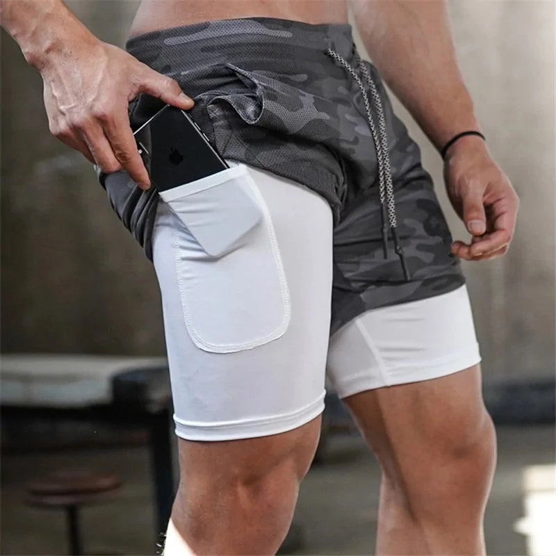 2020 Summer 2-in-1 Men's Gym Fitness Running Shorts