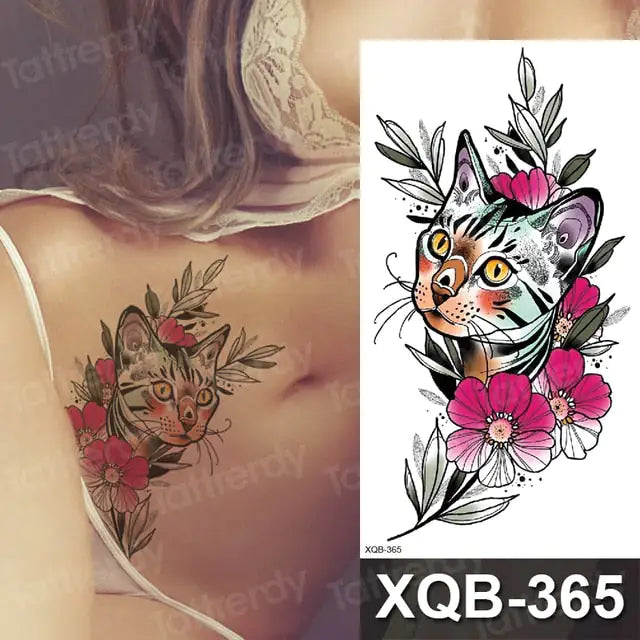 Rose Sticker Flower Belly Body Tattooo