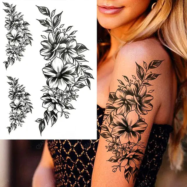 Old School Flowers Tattoos for Women