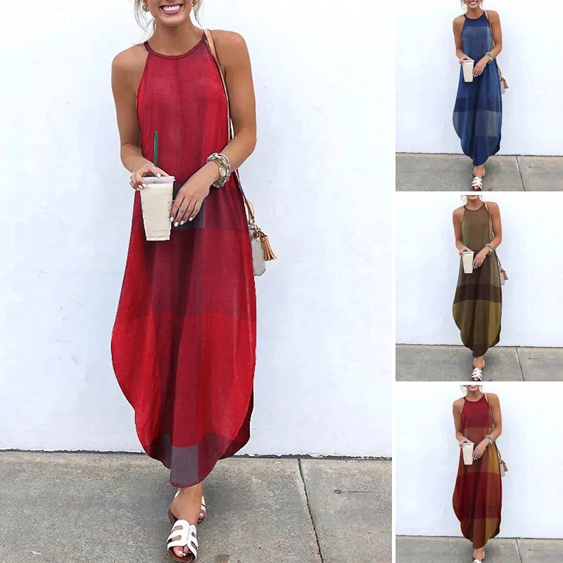 Sexy Sleeveless Summer Long Dresses