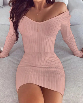 Shoulder Sweater Dresses