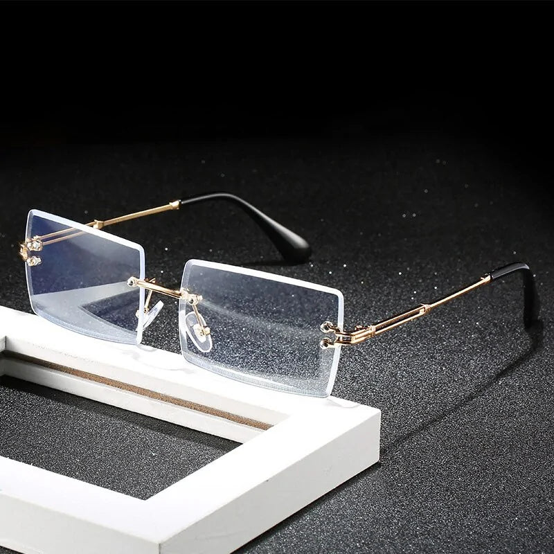 Unisex Anti Blue Rays Computer Glasses: Rimless Blue Light Coating Eyewear