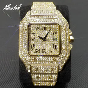 Luxury Full Diamond Mens Watches Ultra Thin Waterproof