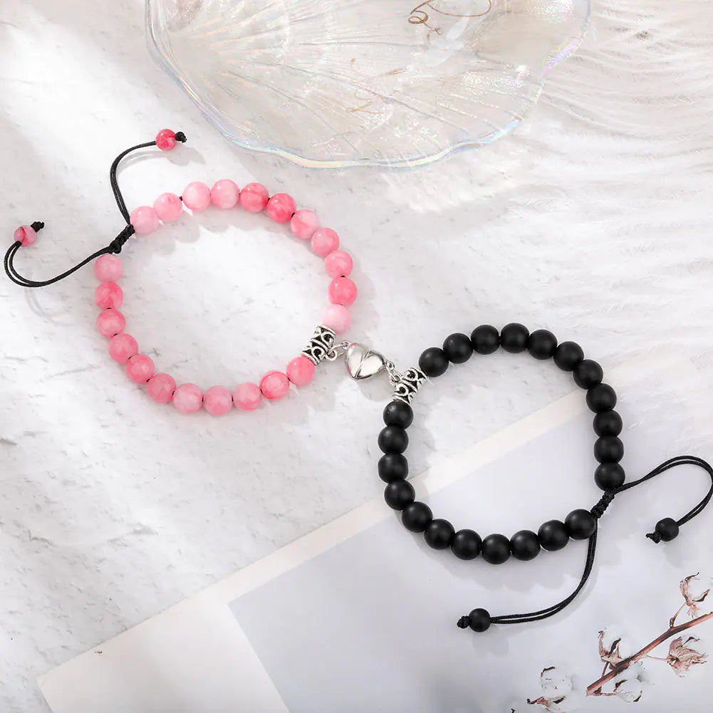 Natural Stone Beads Couple Magnetic Bracelets