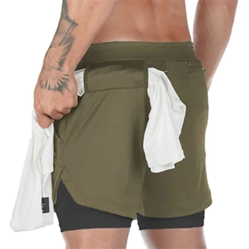 2020 Summer 2-in-1 Men's Gym Fitness Running Shorts