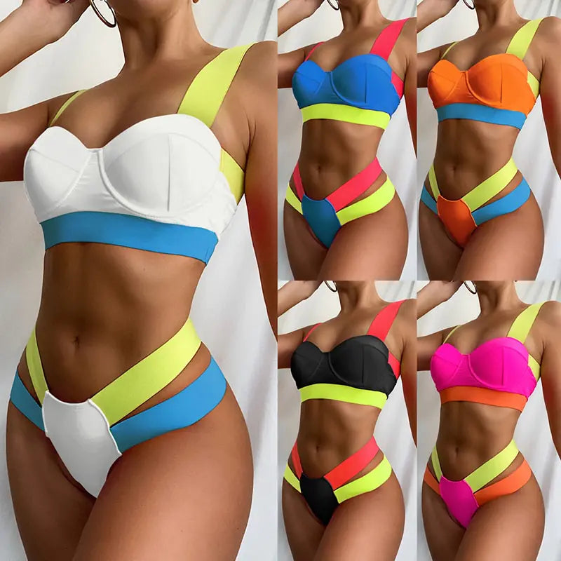 Patchwork Sexy Swimwear