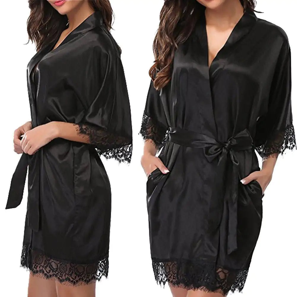 Sexy Kimono Style Silk Robe