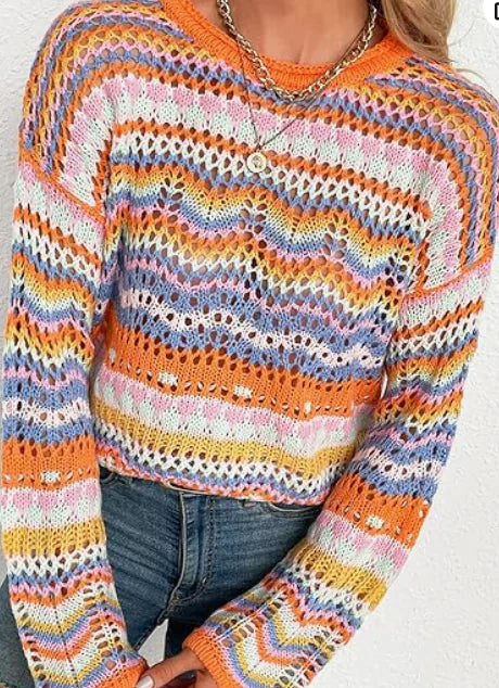 70s Knitted Multicolor Cardigan