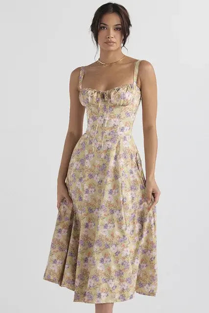 Sleeveless Elegant Flowers Dress