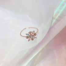 Delicate Zircon Heart Moon Adjustable Ring: Fashionable Korean Style Jewelry for Women