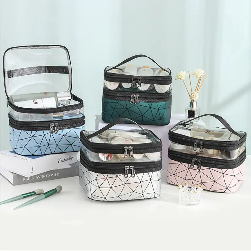 Multifunction Double Transparent Cosmetic Bag