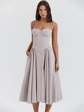 Elegant Spaghetti Strap Midi