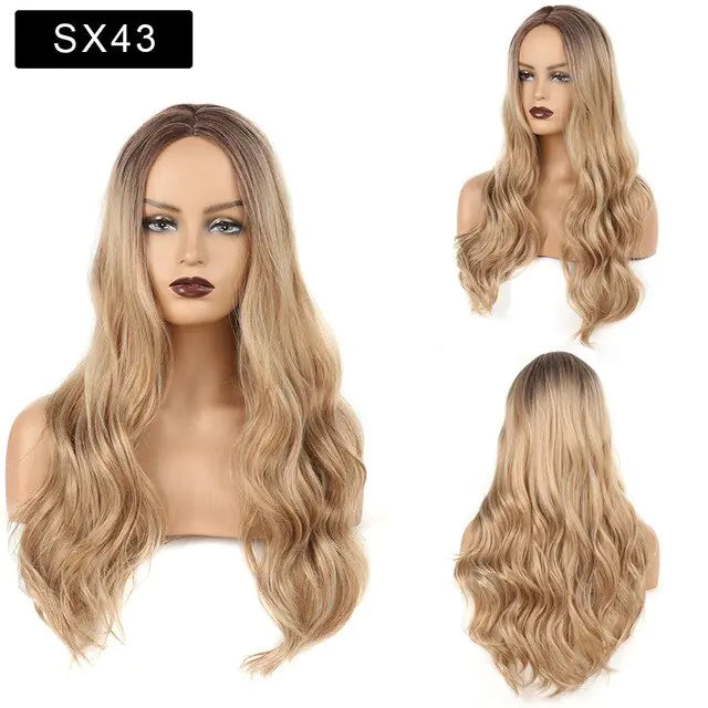 Wavy Middle Part Wigs