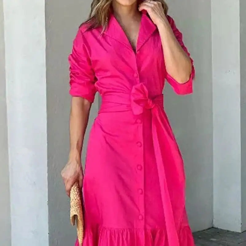 Maxi Dress Hot Pink Casual Dress