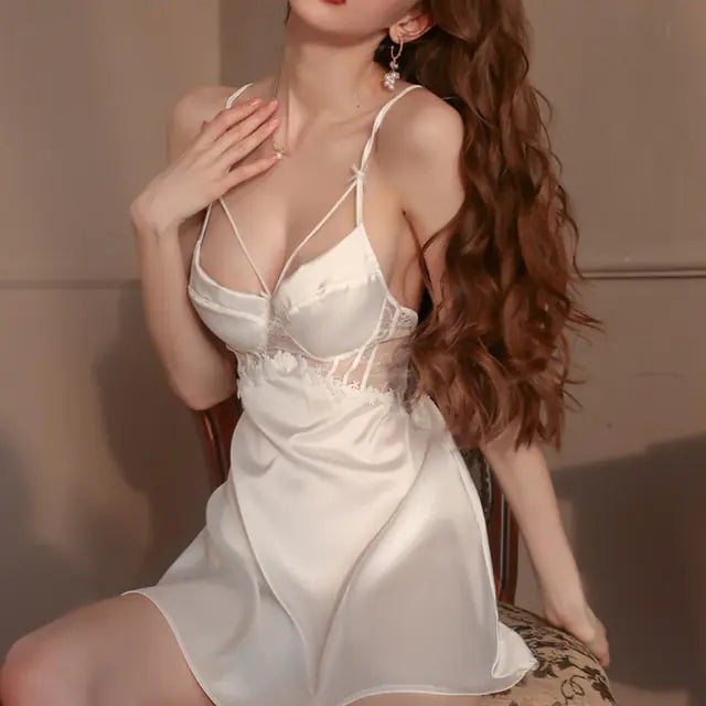 Sensual Elegance V-neck Lace Nightdress