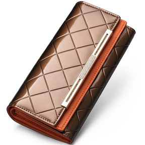 Luxury Women's Cowhide Leather Party Clutch Wallet