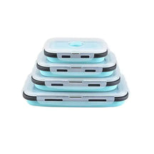 4 Pices/Set High Quality Silicone Rectangle Lunch Box