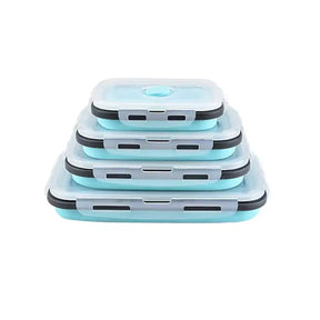 4 Pices/Set High Quality Silicone Rectangle Lunch Box