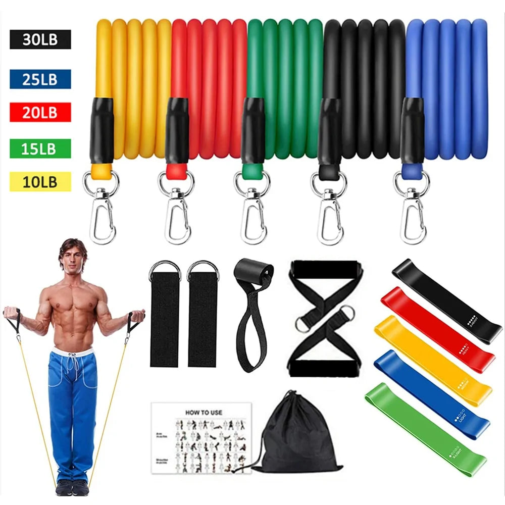 16PCS Resistance Band Set: Home Gym Fitness Training