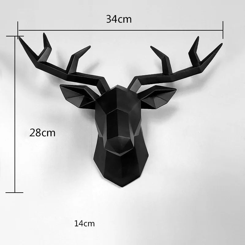 Modern 3D Deer Head Wall Sculpture