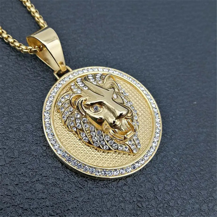 Lion Head Pendant Necklace