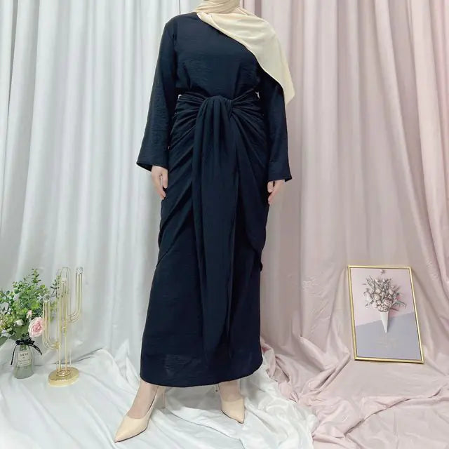 Musulmane Abaya Elegant Satin Dress