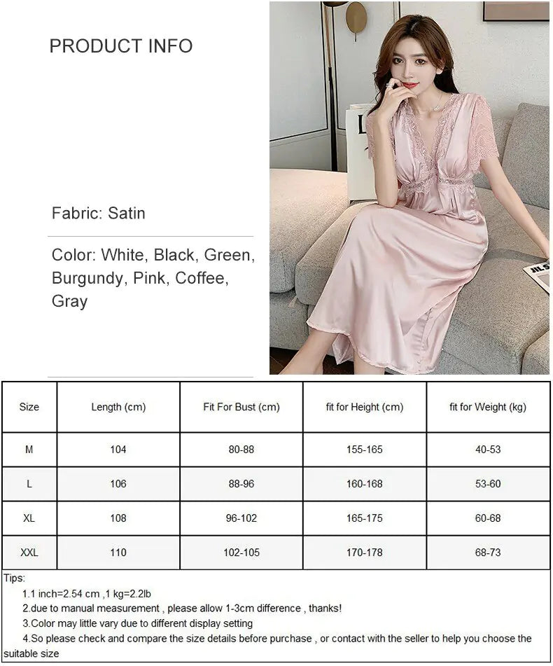 Satin Lace Summer Nightgown Collection