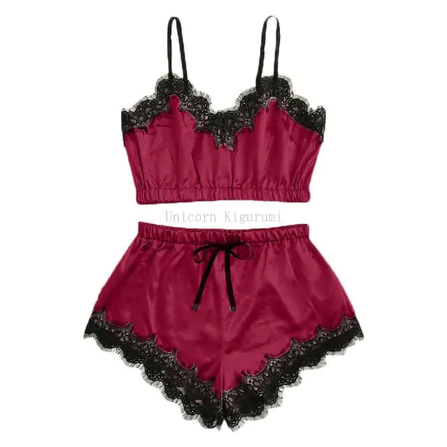 Women's Lace Satin Nightwear Set