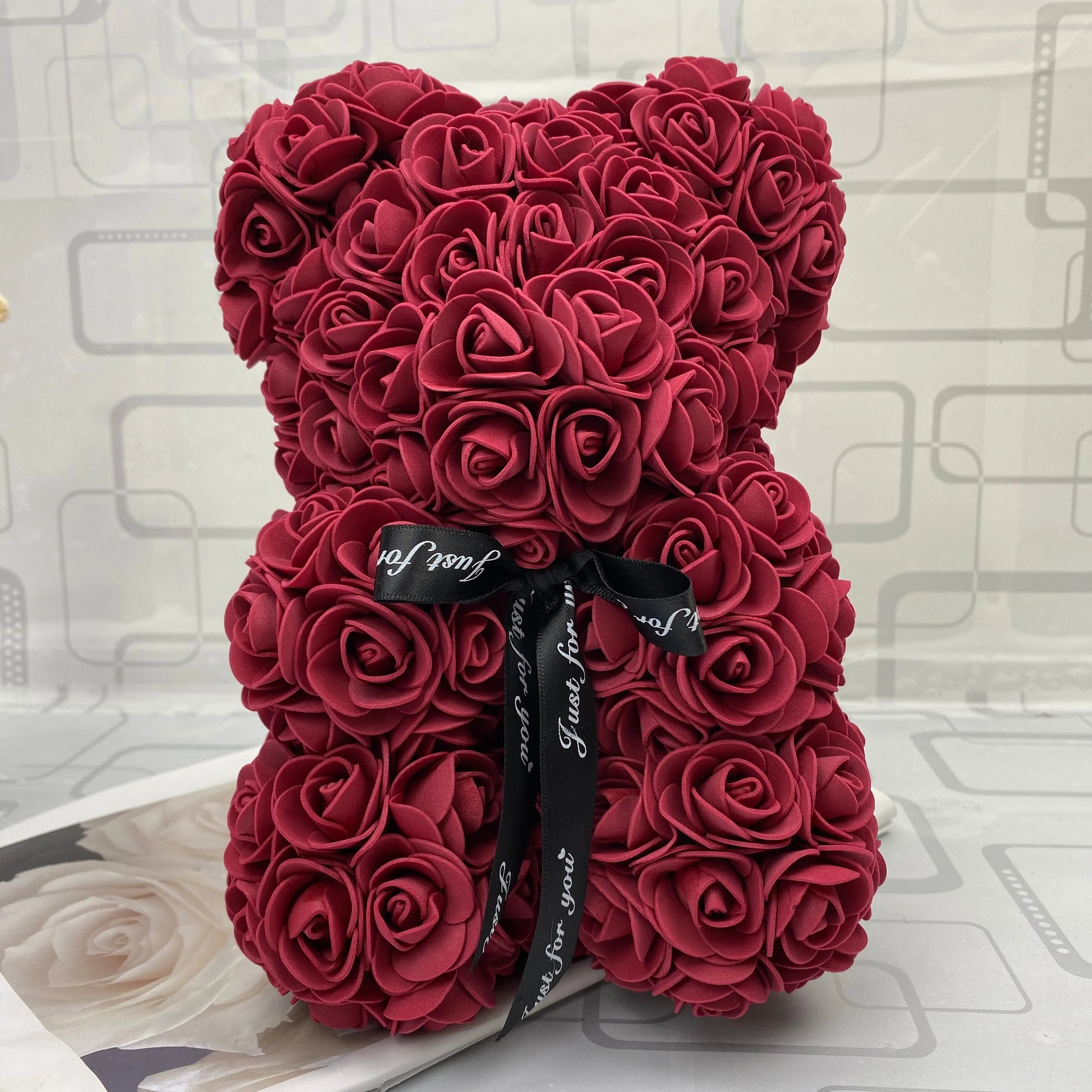 25cm Red Rose Teddy Bear: Valentine's Day Gift for Women