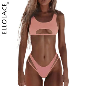 High Cut Hollow Out Micro Swimwear