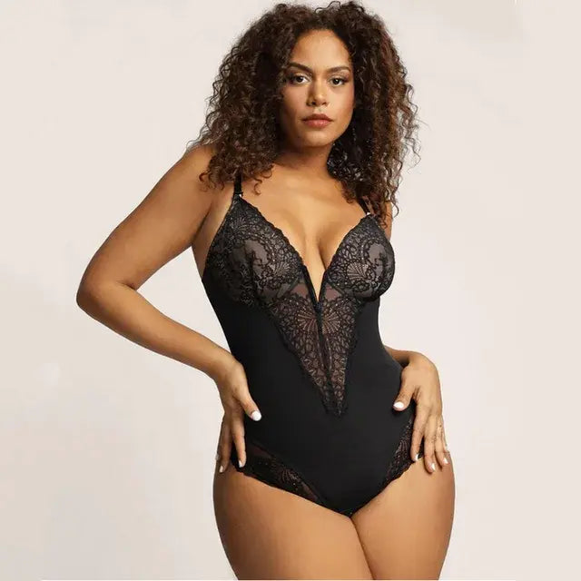 Lace V-Neck Shapewear