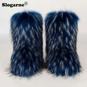 Fluffy Fox Fur Boots