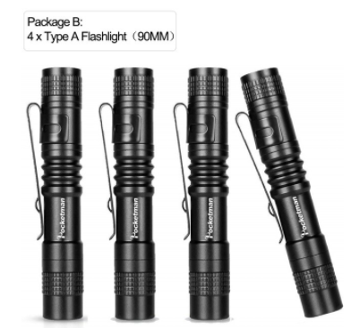 4 x Mini LED Flashlight Set