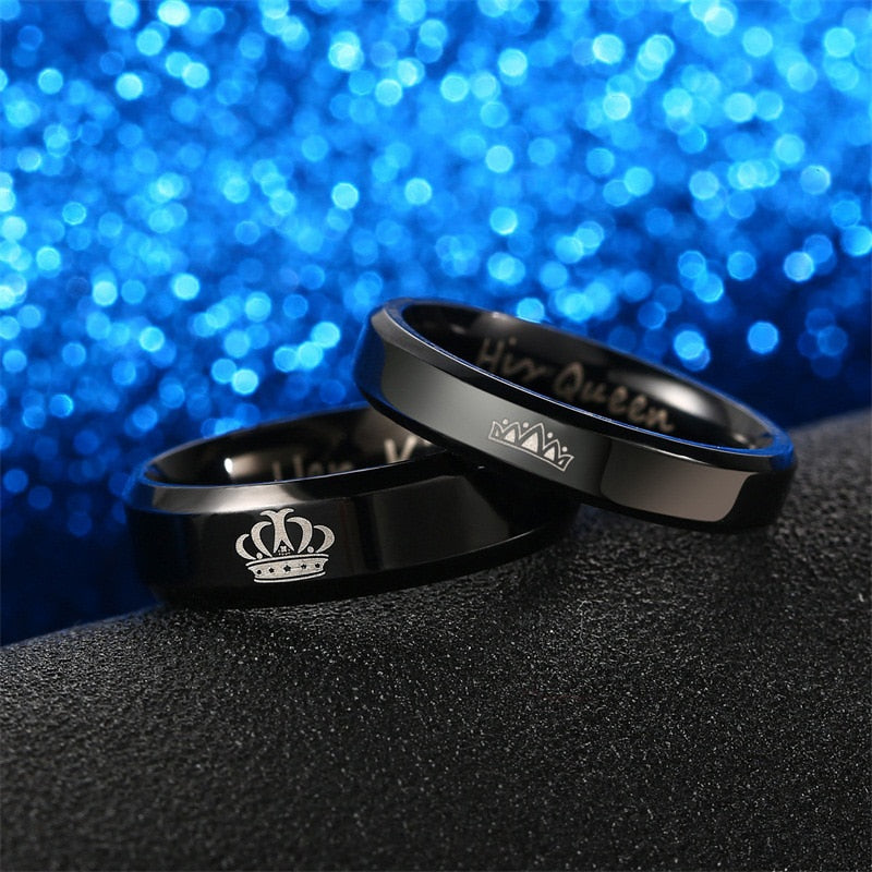 Her King His Queen Couple Crown Rings