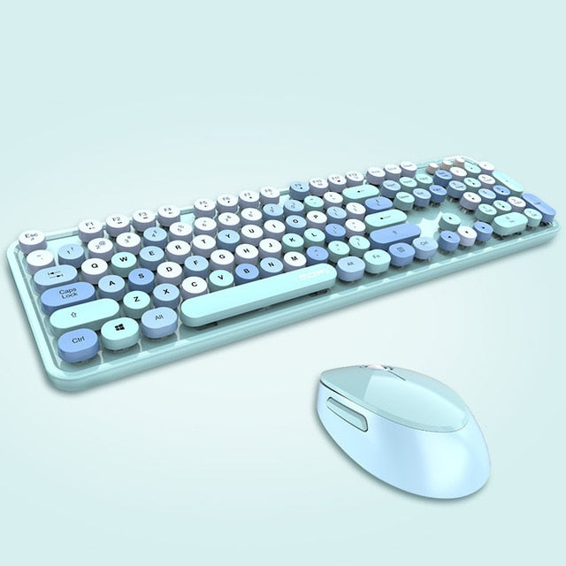 Wireless Candy Color Round Keycap Keyboard Set