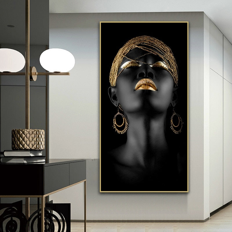 Modern Art Canvas African Black Woman Posters